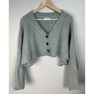 Urban Outfitters Ashlyn Batwing Cropped Cardigan Green Chenille Size XS Women’s